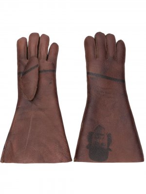 Перчатки с принтом Undercover. Цвет: коричневый