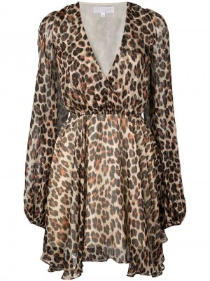 Платье мини с леопардовым принтом Caroline Constas