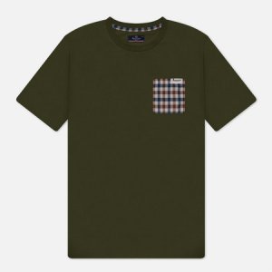 Мужская футболка Active Check Pocket Aquascutum. Цвет: зелёный