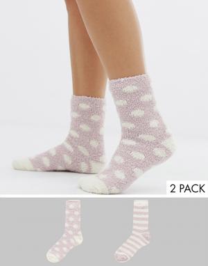 Набор из 2 пар носков-слиперов New Look. Цвет: розовый