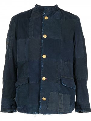 Джинсовая куртка-рубашка Greg Lauren. Цвет: синий