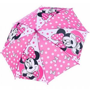 Зонт-трость розовый Disney. Цвет: розовый
