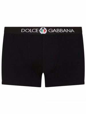 Logo-waist cotton boxers Dolce & Gabbana. Цвет: черный