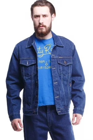 Джинсовая куртка мужская 12062 синяя S Montana. Цвет: синий