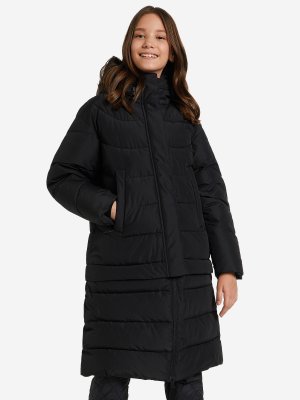 Пальто утепленное для девочек , Черный, размер 152 Northland. Цвет: черный