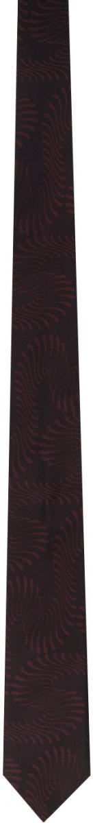 Черно-бордовый шелковый галстук Dries Van Noten