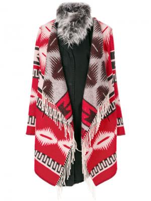 Пальто с узором в ацтекском стиле Bazar Deluxe. Цвет: многоцветный