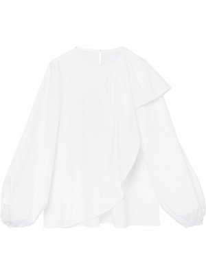 Блузка с оборками Carolina Herrera. Цвет: белый