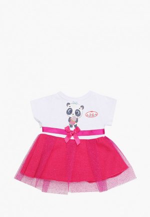 Одежда для куклы Карапуз -пупса платье Панда. Цвет: фуксия