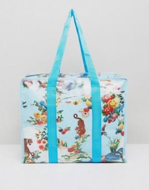 Большая пляжная сумка с цветочным принтом HERO ASOS. Цвет: мульти