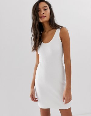 Bubble bodycon jersey dress in white Weekday. Цвет: белый