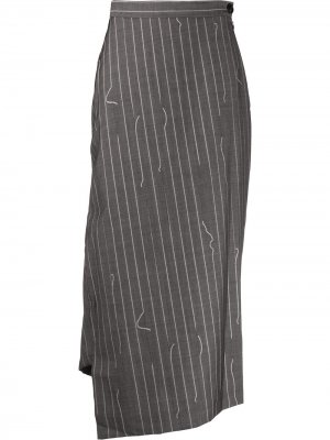 Юбка миди в полоску Vivienne Westwood. Цвет: серый