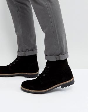 Черные замшевые ботинки на шнуровке -Черный Dead Vintage