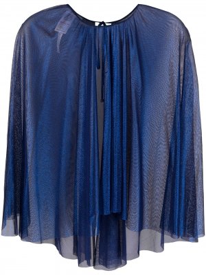 Полупрозрачная блузка-кейп Maria Lucia Hohan. Цвет: синий