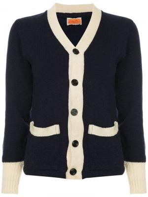 1950s knit cardigan Fake Alpha Vintage. Цвет: синий