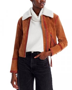 Кожаная куртка с воротником из искусственного меха BLANKNYC, цвет Brown Blanknyc