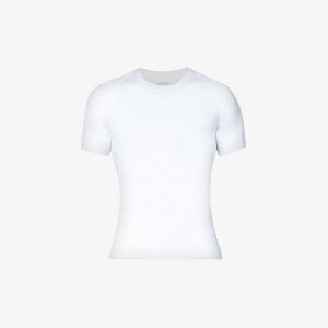 Бесшовная футболка из эластичного джерси Ultra-Sculpt с круглым вырезом, белый Spanx