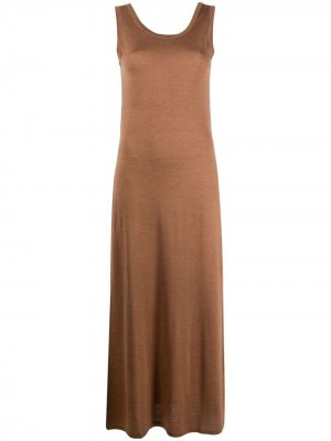 Merino wool-silk maxi dress 12 STOREEZ. Цвет: коричневый