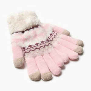 Перчатки , размер 8.5, розовый Minaku. Цвет: розовый