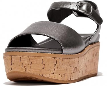 Туфли Eloise Cork-Wrap Leather Back-Strap Wedge Sandals, цвет Classic Pewter Mix FitFlop
