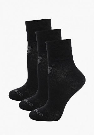 Носки 3 пары New Balance Performance Cotton Flat Knit Ankle Socks Pair. Цвет: черный
