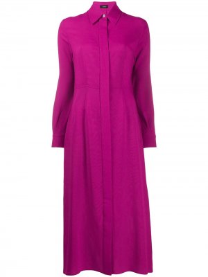 Расклешенное платье-рубашка с длинными рукавами Joseph. Цвет: розовый
