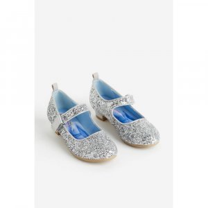 Туфли с блестками HM серебристого цвета Frozen H&M