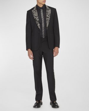 Мужская куртка-смокинг Barocco с заклепками и лацканами Versace