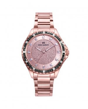 Женские часы Tooting из стали с цирконами и розовым блеском , розовый Mark Maddox