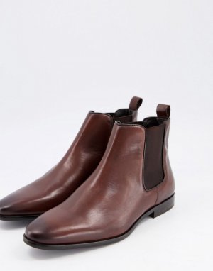 Коричневые кожаные ботинки челси -Коричневый цвет WALK LONDON