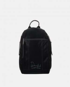 Черный противоугонный рюкзак персикового цвета на молнии , Devota & Lomba