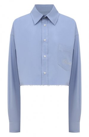 Хлопковая рубашка Forte Dei Marmi Couture. Цвет: голубой