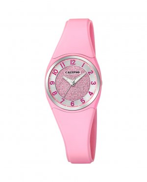 K5752/2 Модные розовые женские часы из каучука , розовый Calypso