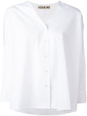 Блузка с вышивкой на плечах Jour/Né. Цвет: белый