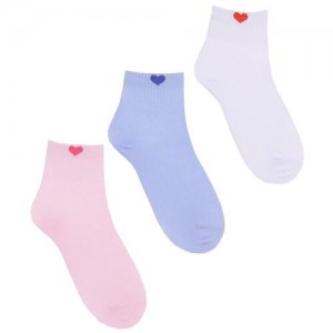 Носки детские Надежда (комплект 3 пары) размеры 35-38 Натали. Цвет: розовый/белый/голубой