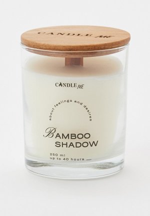 Свеча ароматическая Candle Me Тень бамбука, с деревянным фитилем. Цвет: белый
