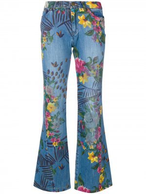 Расклешенные джинсы с цветочным принтом Kenzo Pre-Owned. Цвет: синий