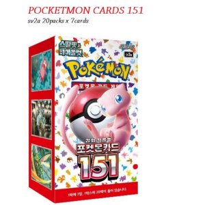 Карты Pokemon 151 Booster Box sv2a 20 упаковок * 7 карт Алого и фиолетового цвета, корейская версия
