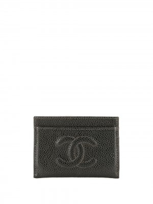 Картхолдер 2001-го года с логотипом CC Chanel Pre-Owned. Цвет: черный