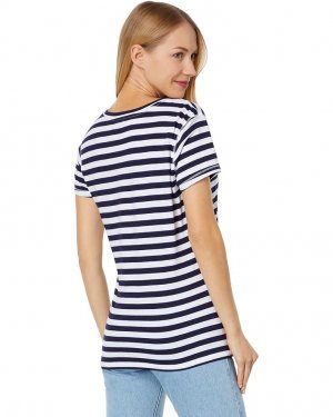 Рубашка U.S. POLO ASSN. Striped V-Neck Tee Shirt, цвет Evening Blue