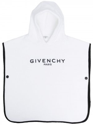 Полотенце с капюшоном и логотипом Givenchy Kids. Цвет: белый