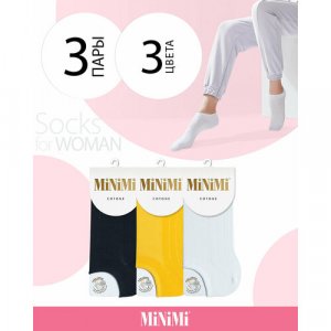 Носки , 3 пары, размер 39-41 (25-27), серый, мультиколор, черный MiNiMi. Цвет: черный/микс/серый