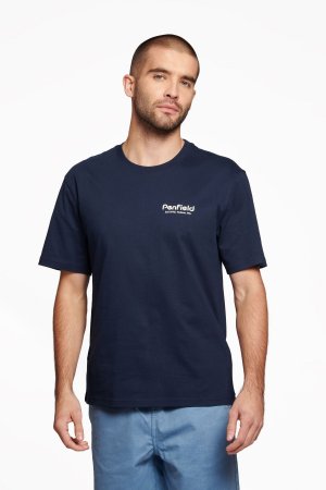 Белая футболка Hudson с надписью , синий Penfield. Цвет: синий