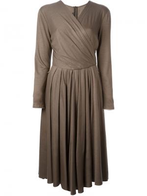 Платье с запахом Louis Feraud Vintage. Цвет: коричневый