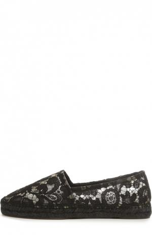 Эспадрильи из кружева Taormina Dolce & Gabbana. Цвет: черный