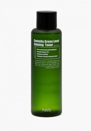 Тонер для лица Purito успокаивающий с центеллой Centella Green Level Calming Toner, 200 мл. Цвет: прозрачный