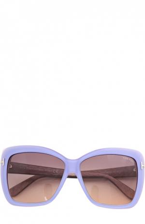Солнцезащитные очки с футляром Tom Ford. Цвет: голубой
