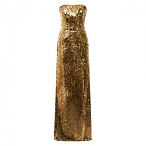 Платье с отделкой пайетками Carolina Herrera. Цвет: золотой