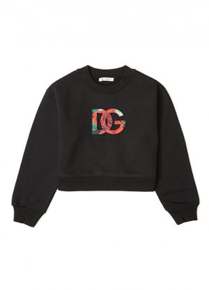 Толстовка для девочек с черным логотипом Dolce&Gabbana