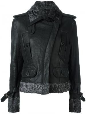 Кожаная куртка Christian Dior Vintage. Цвет: чёрный
